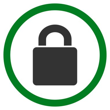 Kilit düz yuvarlak vektör simgesi