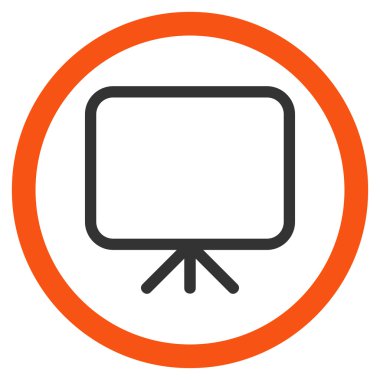 Sunu ekran düz yuvarlak vektör simgesi