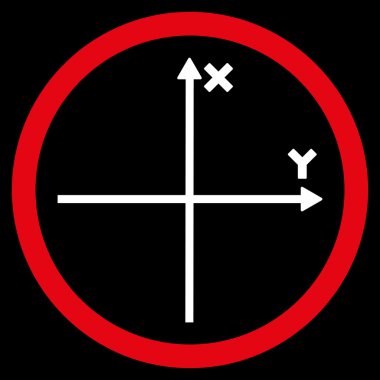Kartezyen EksenDüz Yuvarlak Vektör Simgesi