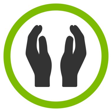Alkış eller düz yuvarlak vektör simgesi