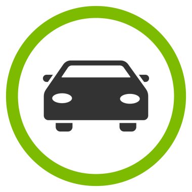 Araba düz yuvarlak vektör simgesi