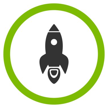 Roket Başlat düz yuvarlak vektör simgesi