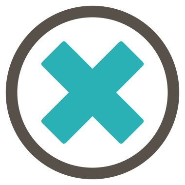 X-Cross düz yuvarlak vektör simge Sil