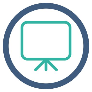 Sunu ekran düz yuvarlak vektör simgesi