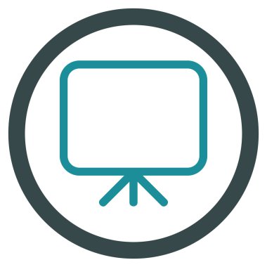 Sunu ekran düz yuvarlak vektör simgesi