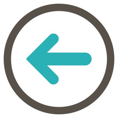 Ok sol düz vektör simge yuvarlak