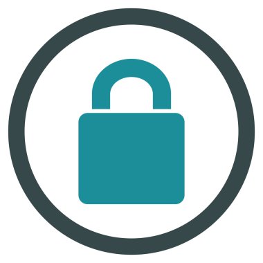 Kilit düz yuvarlak vektör simgesi