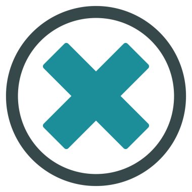X-Cross düz yuvarlak vektör simge Sil