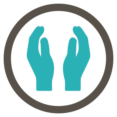 Alkış eller düz yuvarlak vektör simgesi