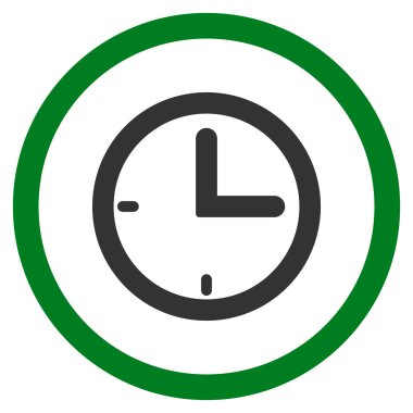 Zaman düz yuvarlak vektör simgesi