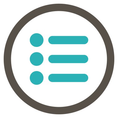 Öğeleri düz yuvarlak vektör simgesi