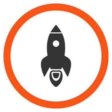 Roket Başlat düz yuvarlak vektör simgesi