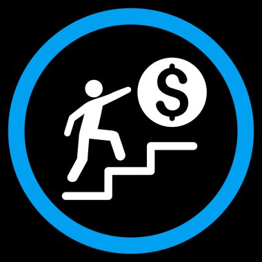 İş adımları düz yuvarlak vektör simgesi