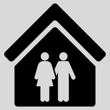 Müstakil ev düz vektör simgesi