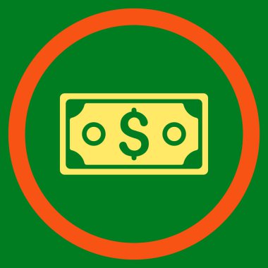 Vektör simge Doları banknot düz yuvarlak