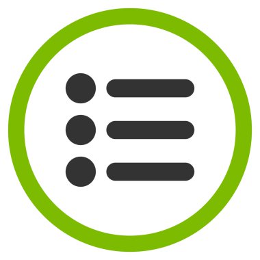 Öğeleri düz yuvarlak vektör simgesi