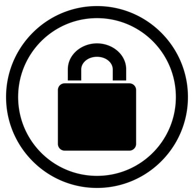 Kilit düz yuvarlak vektör simgesi