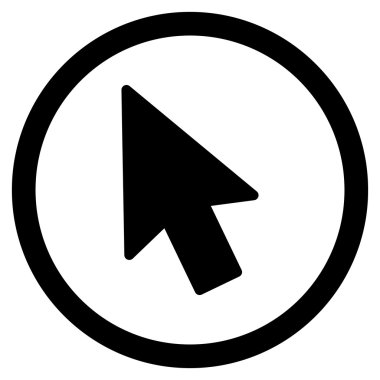 Fare işaretçisini düz yuvarlak vektör simgesi