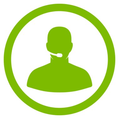 Çağrı Merkezi operatörü düz yuvarlak vektör simgesi