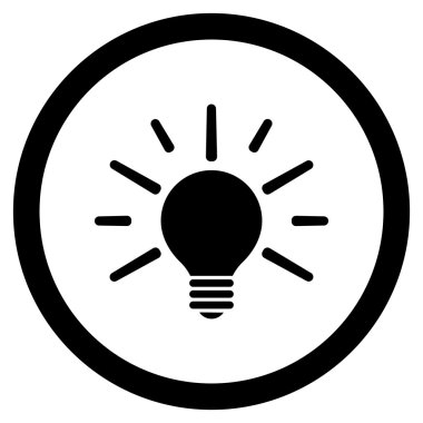 Ampul düz yuvarlak vektör simgesi