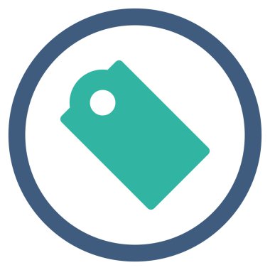 Etiketi düz yuvarlak vektör simgesi