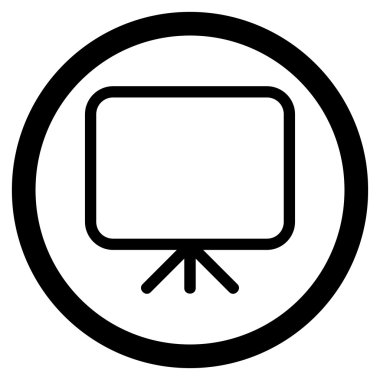 Sunu ekran düz yuvarlak vektör simgesi