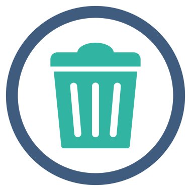 Çöp Can düz yuvarlak vektör simgesi