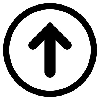 Düz yukarı ok vektör simge yuvarlak