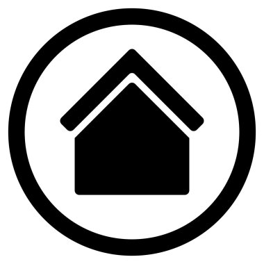 Ev düz yuvarlak vektör simgesi