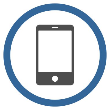 Smartphone düz yuvarlak vektör simgesi