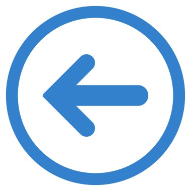 Ok sol düz vektör simge yuvarlak