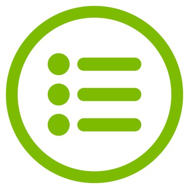 Öğeleri düz yuvarlak vektör simgesi