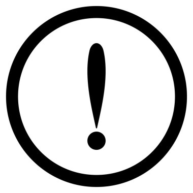 Ünlem işareti düz yuvarlak vektör simgesi