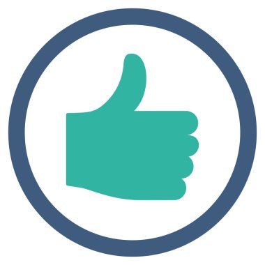 Başparmak yukarı düz yuvarlak vektör simgesi