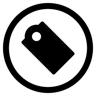 Etiketi düz yuvarlak vektör simgesi