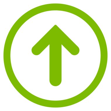 Düz yukarı ok vektör simge yuvarlak