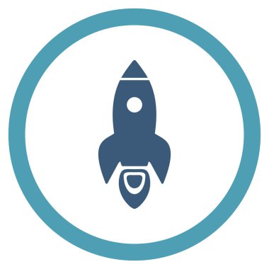 Roket Başlat düz yuvarlak vektör simgesi