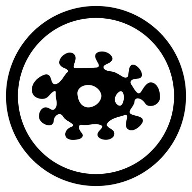 Virüs düz yuvarlak vektör simgesi