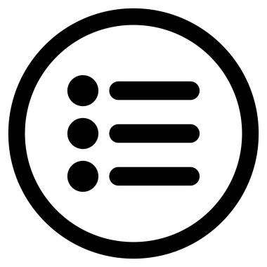 Öğeleri düz yuvarlak vektör simgesi