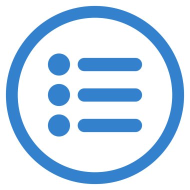 Öğeleri düz yuvarlak vektör simgesi