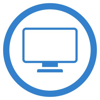 Monitör düz yuvarlak vektör simgesi