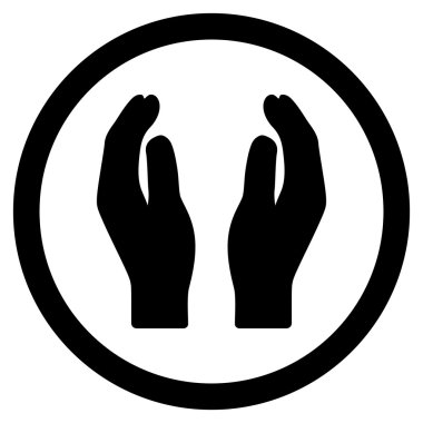 Alkış eller düz yuvarlak vektör simgesi