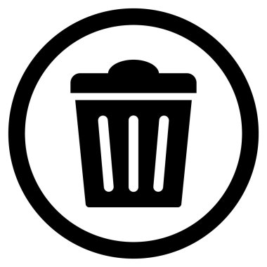 Çöp Can düz yuvarlak vektör simgesi