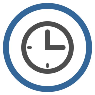 Zaman düz yuvarlak vektör simgesi