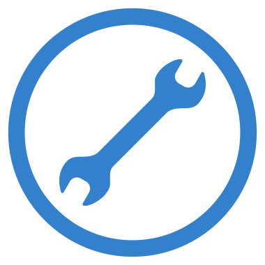 İngiliz anahtarı düz yuvarlak vektör simgesi