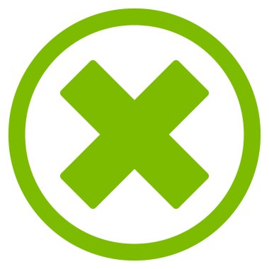 X-Cross düz yuvarlak vektör simge Sil