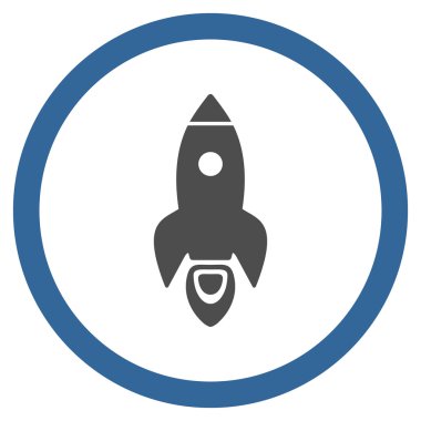 Roket Başlat düz yuvarlak vektör simgesi