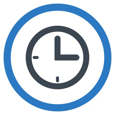 Zaman düz yuvarlak vektör simgesi