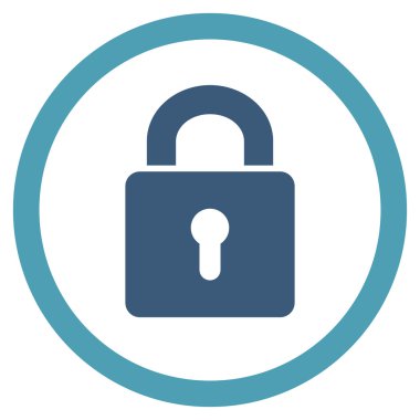 Kilit anahtar deliği düz yuvarlak vektör simgesi