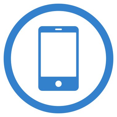 Smartphone düz yuvarlak vektör simgesi